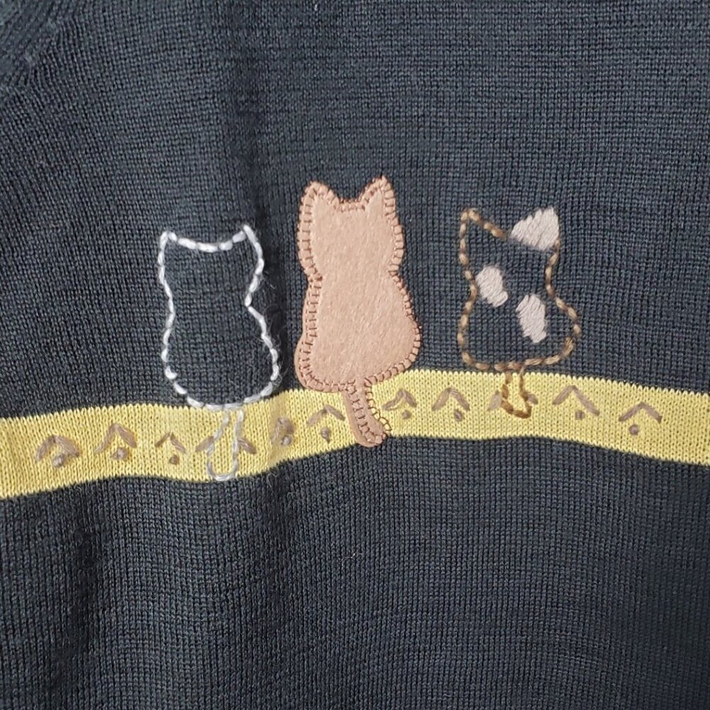 999rst Womens Knit Sweater With Multicolor Collar & Animal Embroidery  Medium - Picture 12 of 14